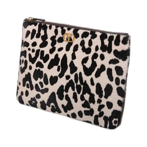 Vlogo Leopard-Print Clutch Bag