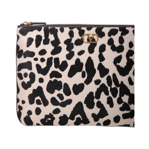 Vlogo Leopard-Print Clutch Bag