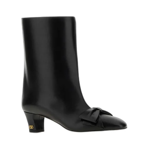 50Mm Bowow Leather Ankle Boots