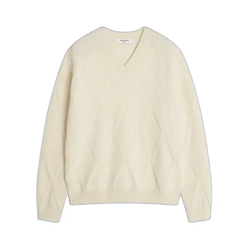 Textured Wool Argyle Jumper