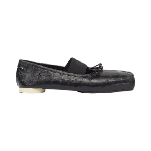 Crocodile-Embossed Ballet Flats