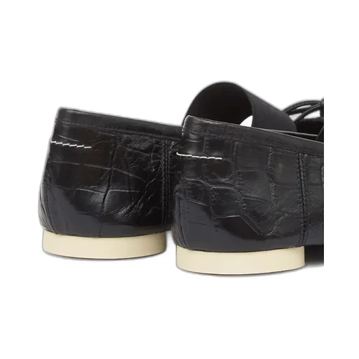 Crocodile-Embossed Ballet Flats