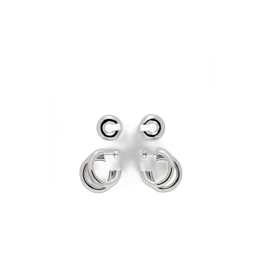 Layered-Design Earrings And Cuff Set