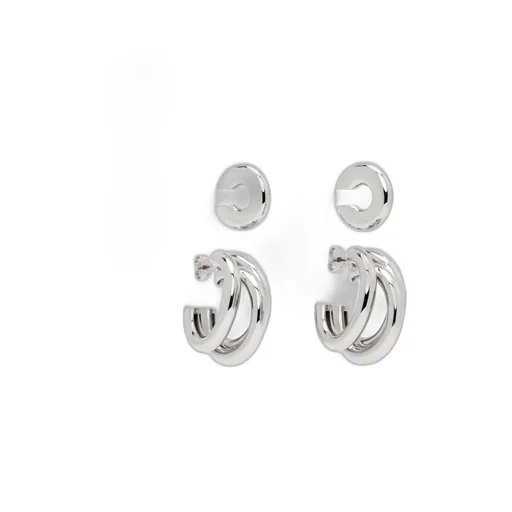 Layered-Design Earrings And Cuff Set