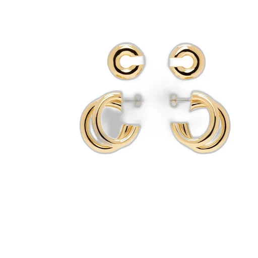 Triple-Hoop Earrings Set