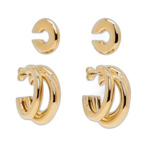 Triple-Hoop Earrings Set