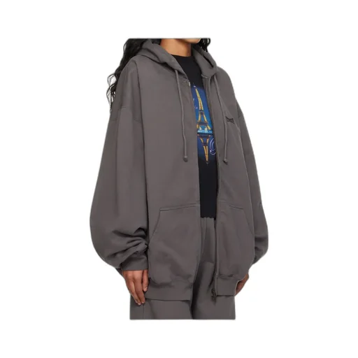 Boxing Logo Oversized Zip-Up Hoodie