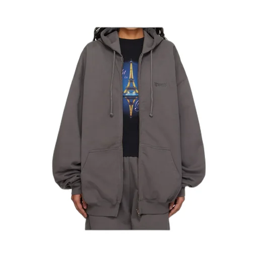 Boxing Logo Oversized Zip-Up Hoodie