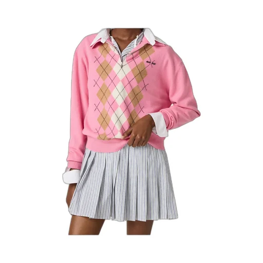 Miu Miu Check-Pattern Long-Sleeved Polo Jumper