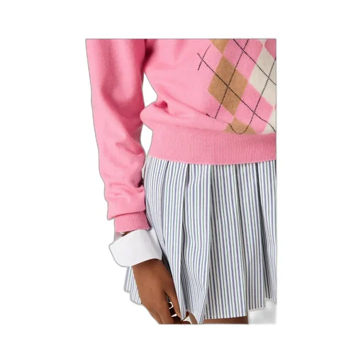 Miu Miu Check-Pattern Long-Sleeved Polo Jumper