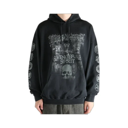 Vetements Vengeful Spirit Graphic Printed Drawstring Hoodie