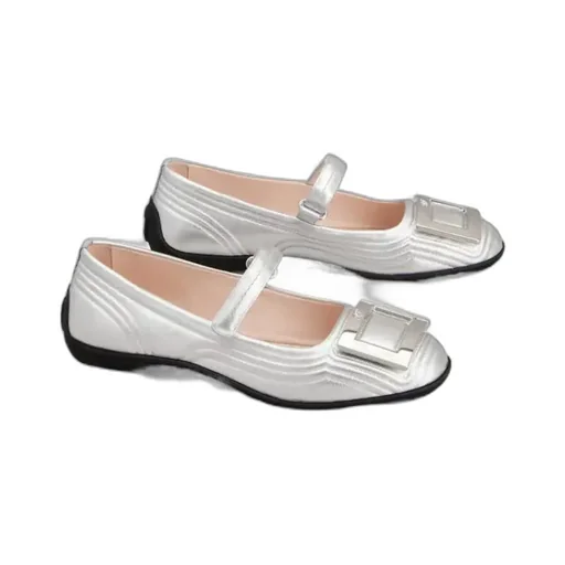 Viv Low Mary Janes In Leather