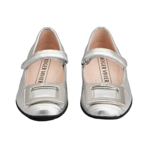 Viv Low Mary Janes In Leather