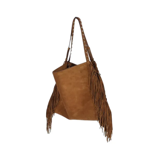 Fringe-Detail Suede Backpack
