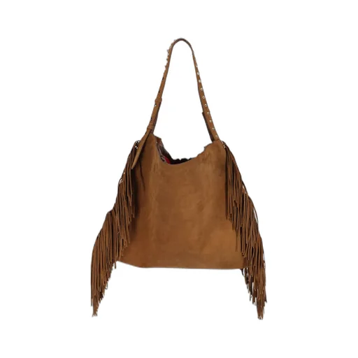 Fringe-Detail Suede Backpack