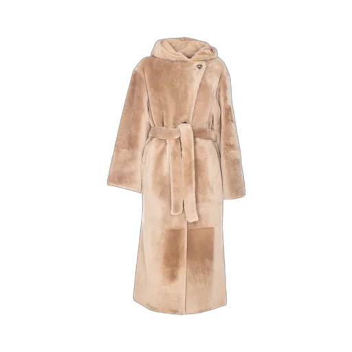 Yves Salomon Belted Hooded Fur Coat