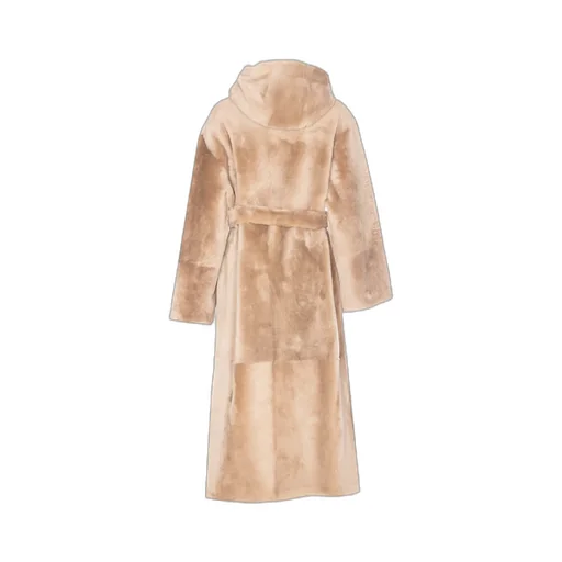 Yves Salomon Belted Hooded Fur Coat
