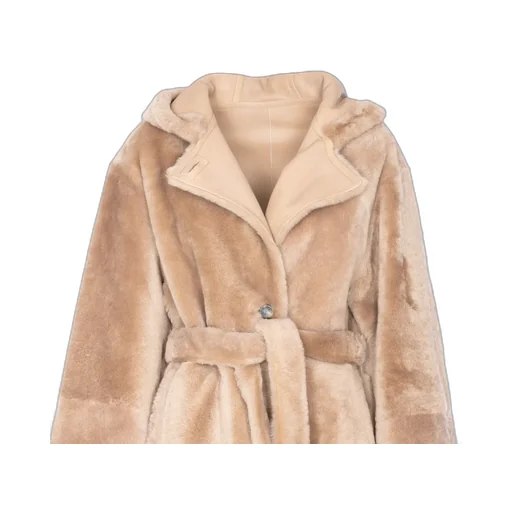 Yves Salomon Belted Hooded Fur Coat