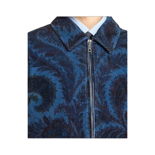 Velvet Bomber Jacket With Print