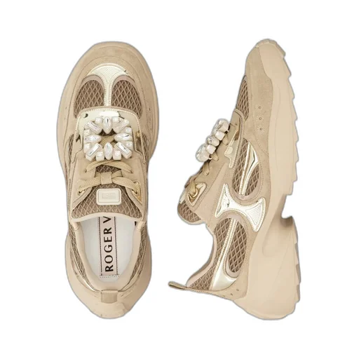 Roger Vivier Embellished Lace-Up Sneakers