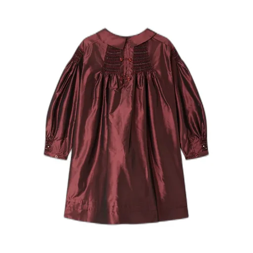 Jeanne Ruffled Embroidered Silk Dress