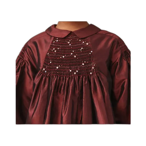 Jeanne Ruffled Embroidered Silk Dress