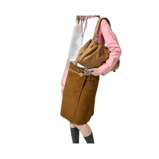 Suede Wraparound Skirt