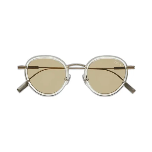 Transparent Yellow Titanium And Acetate Sunglasses