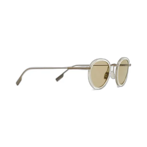 Transparent Yellow Titanium And Acetate Sunglasses