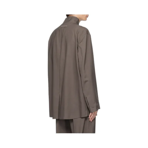 Dark Taupe Silk And Wool Overshirt