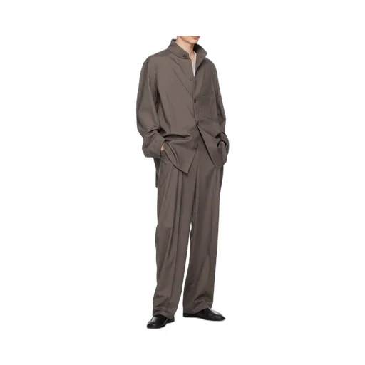 Dark Taupe Silk And Wool Overshirt