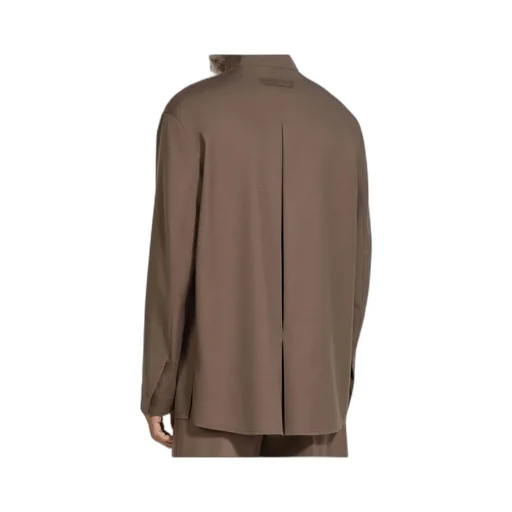 Dark Taupe Silk And Wool Overshirt