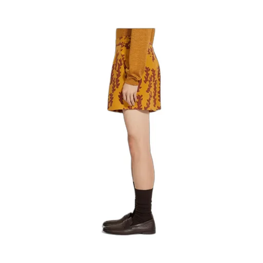 Ochre And Brick Red Oasi Lino Shorts