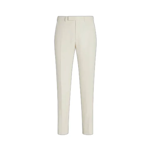White Oasi Lino Blue Flower Pants