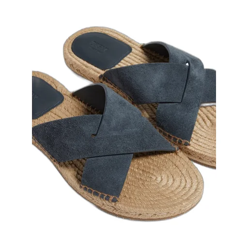 Zegna Crossover Open-Toe Espadrille Sandals