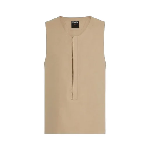 Light Taupe Oasi Lino Tank Shirt