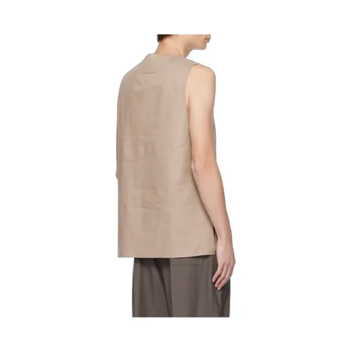 Light Taupe Oasi Lino Tank Shirt