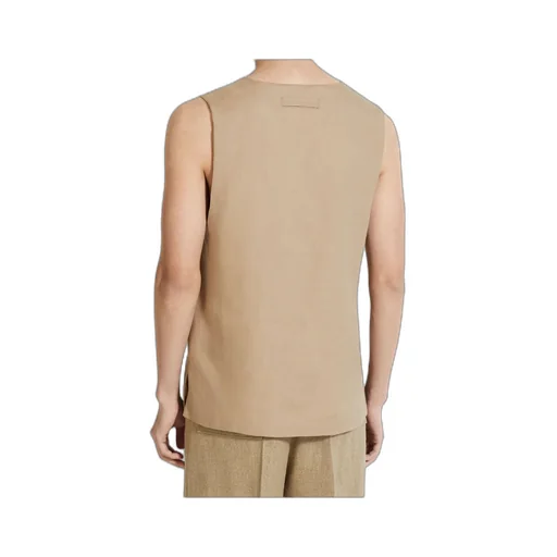 Light Taupe Oasi Lino Tank Shirt