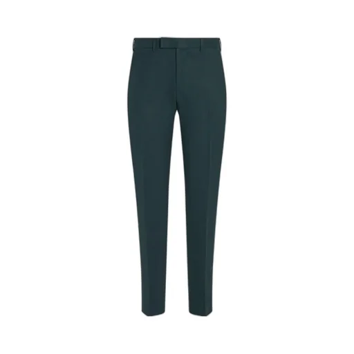 Dark Teal Blue Oasi Lino Blue Flower Pants