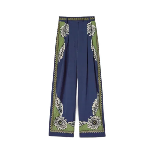 Brooklyn Floral-Print Pleated Trousers