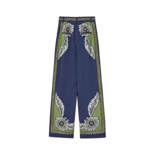 Brooklyn Floral-Print Pleated Trousers