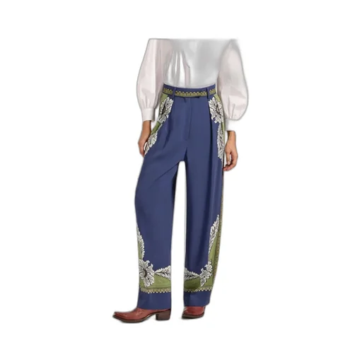 Brooklyn Floral-Print Pleated Trousers