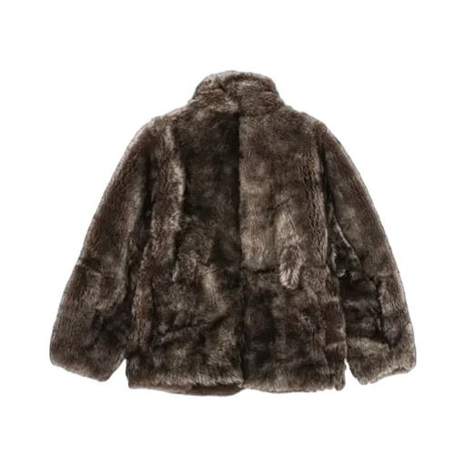 High-Necked Woolen Fur Coat