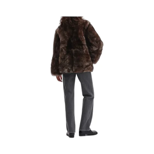 High-Necked Woolen Fur Coat