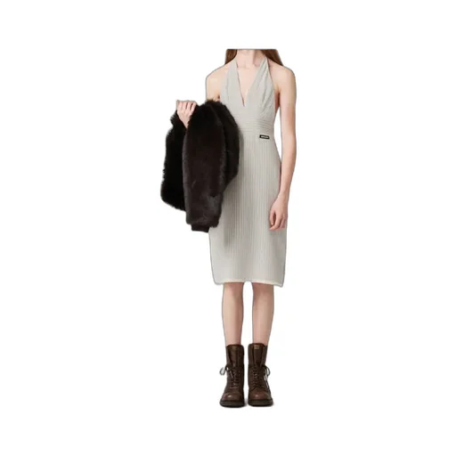 Miu Miu Logo-Patch Striped Dress