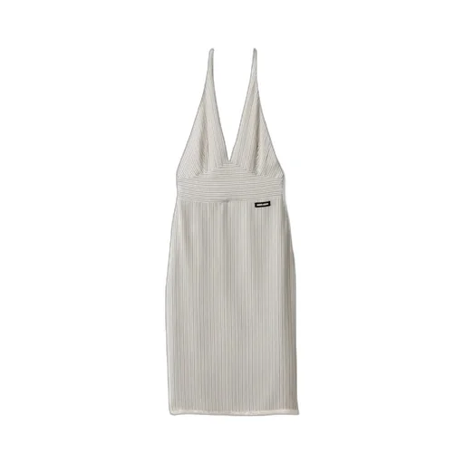 Miu Miu Logo-Patch Striped Dress