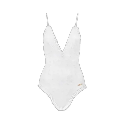 Chloé Ruffled V-Neck One-Piece Swimsuit