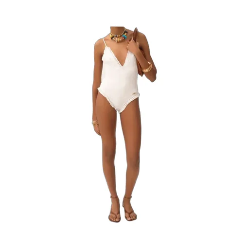 Chloé Ruffled V-Neck One-Piece Swimsuit