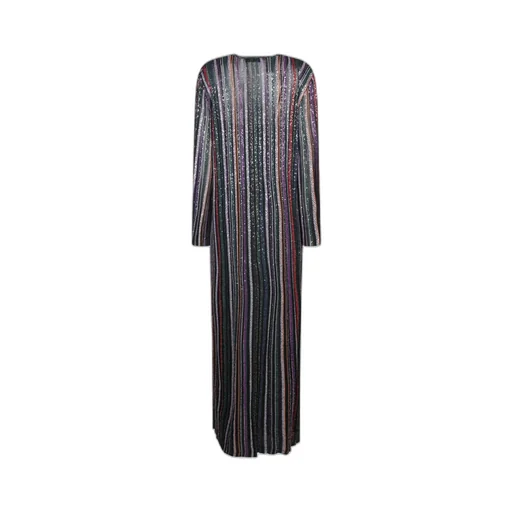 Missoni V-Neck Herringbone Stripe Knit Long Dress