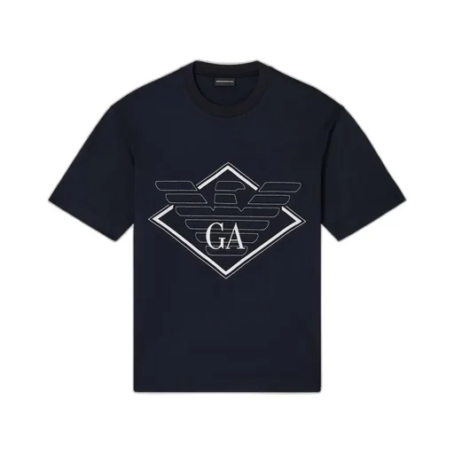 Emporio Armani Logo Embroidered Crewneck T-Shirt